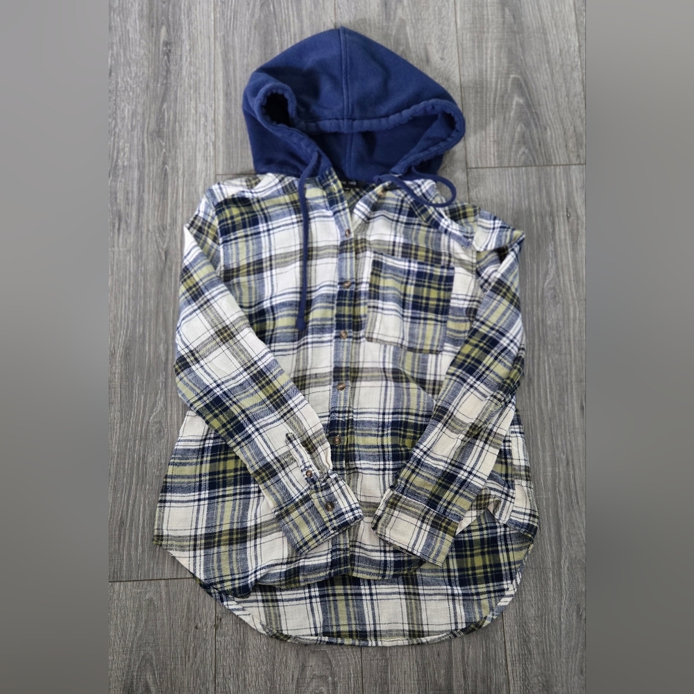 Love Tree Blue and Yellow Plaid Shirt